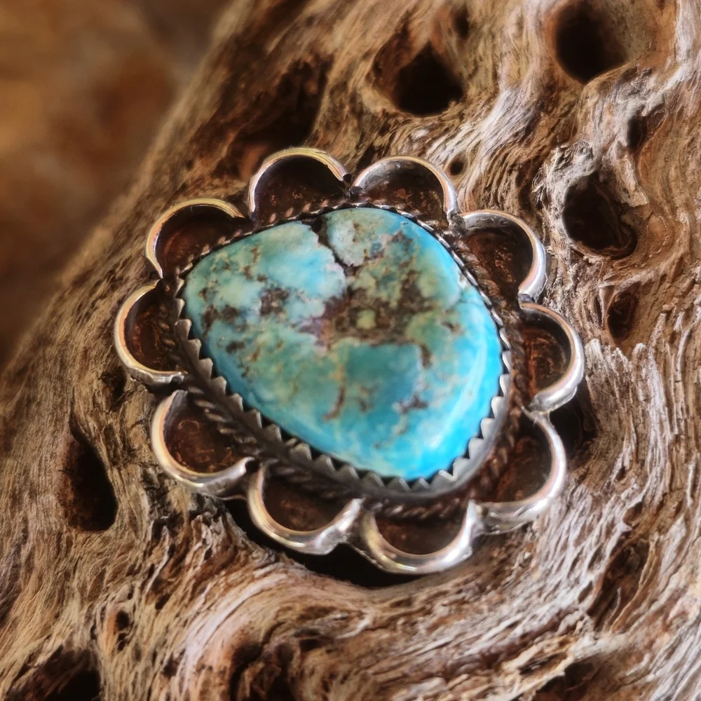 Sterling Silver Vintage TURQUOISE ring - Picture 10 of 17